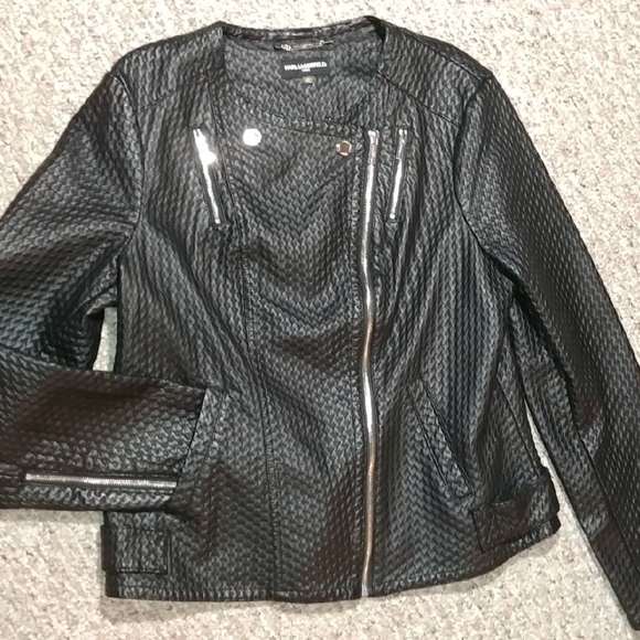 Karl Lagerfeld quilted moto jacket - Picture 1 of 10